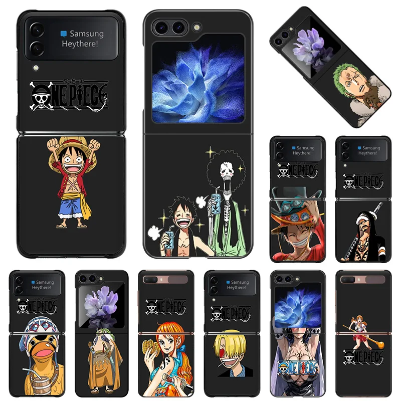 Capas duras para Samsung Z Flip6 Flip5 Flip4 Flip3 Cute O-Ones P-Pieces Galaxy Flip 6 5 4 3 5G Capa de telefone preta de alta qualidade