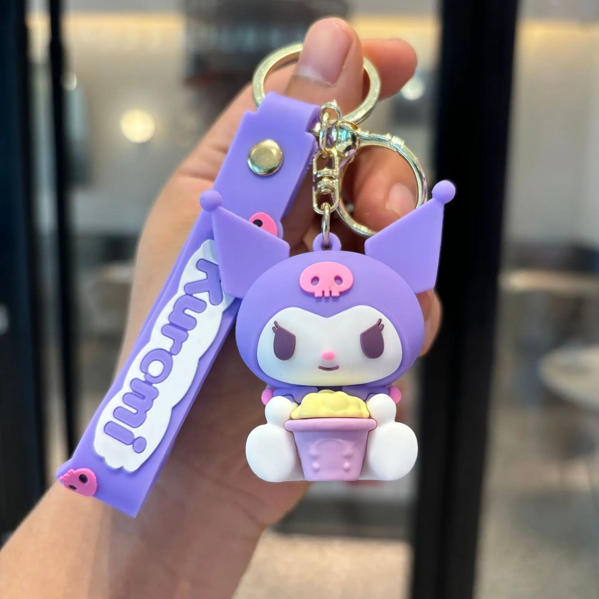 Picture 7: Sanrio Keychain - Kuromi Key Ring Charm with PVC Figurine | Car & Bag Accessory, Claw Machine Small Gift