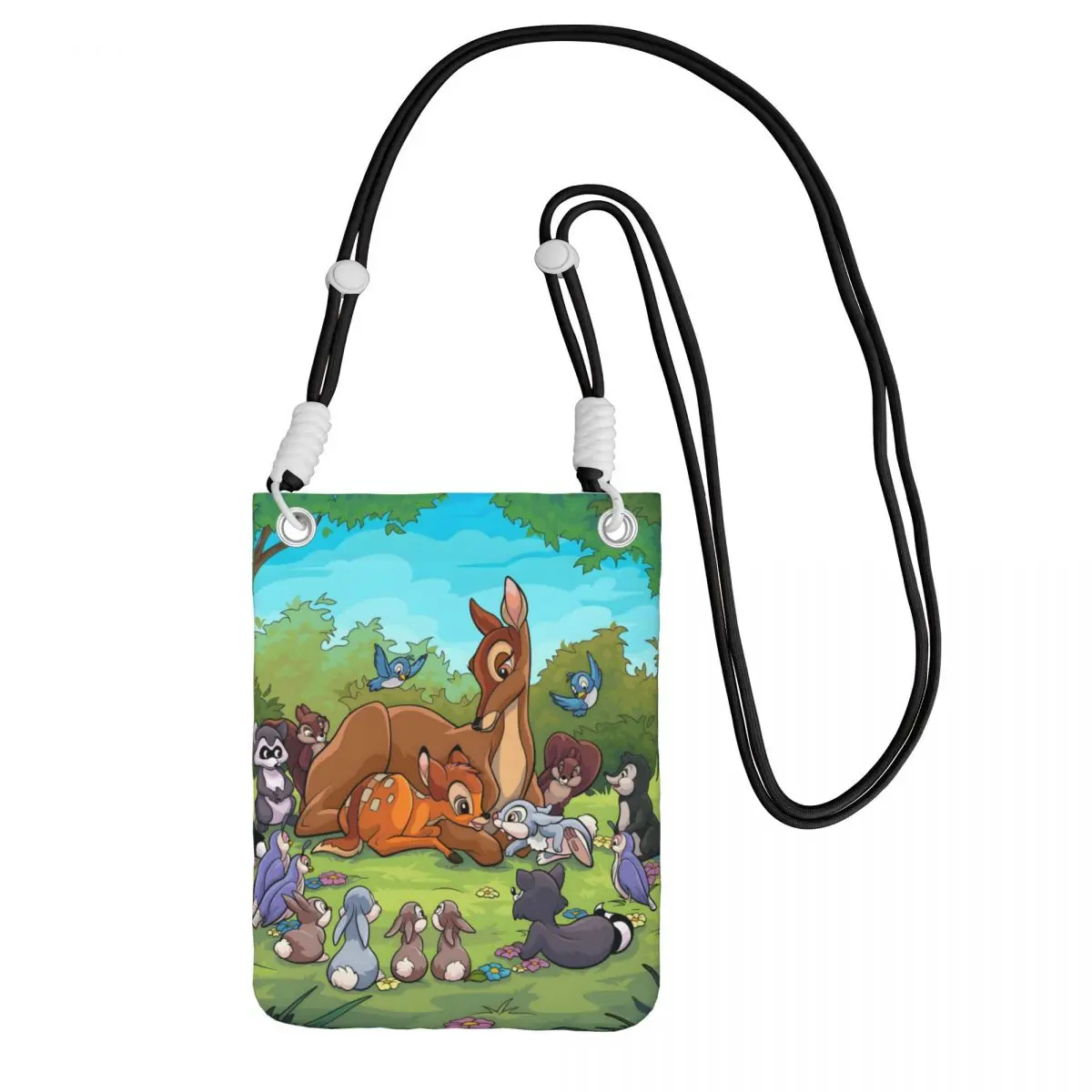 

Custom Bambi Smart Phone Wallet With Strap Deer Cartoons Crossbody Bag Men Women Cycling Camping Mobile Phone Bag
