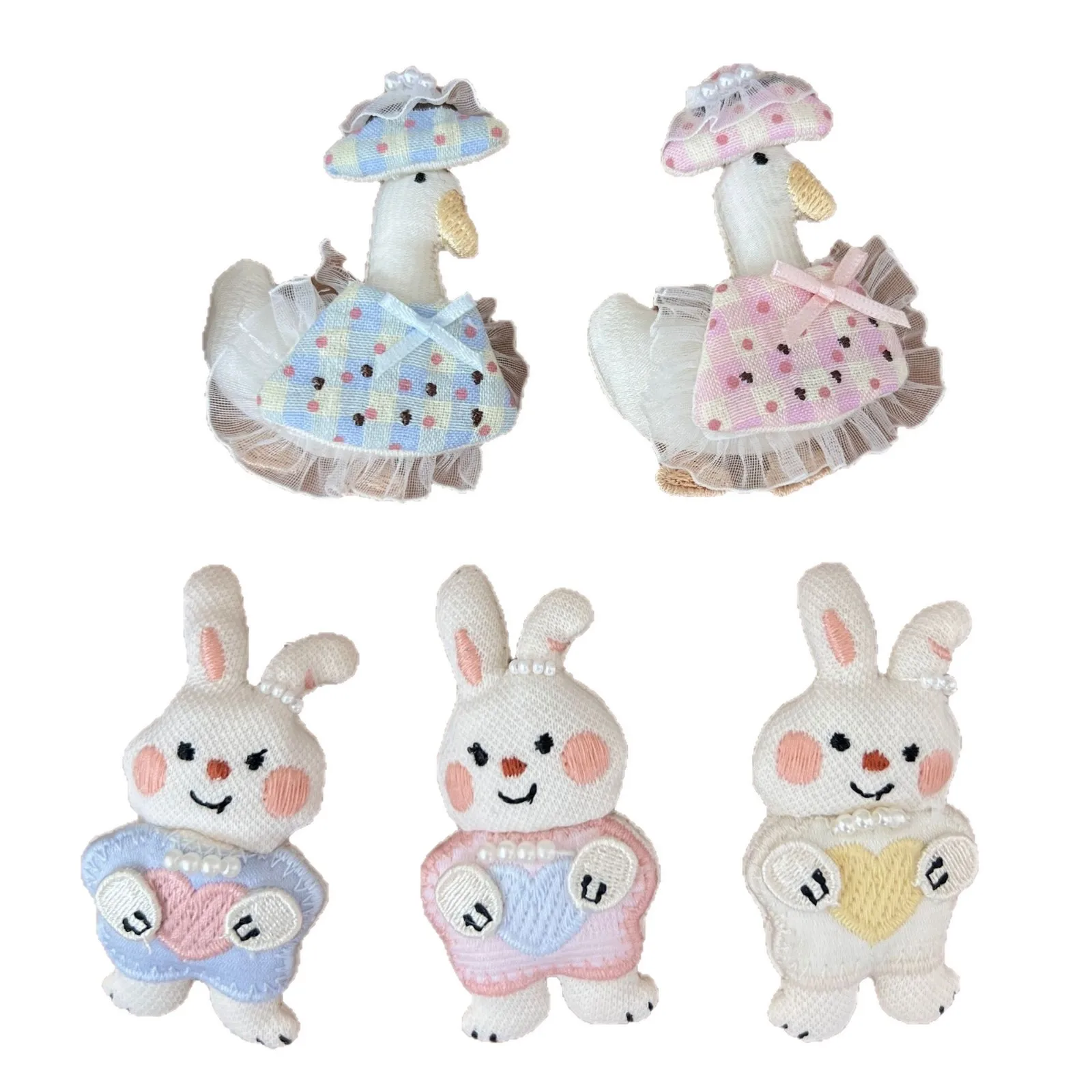 

1PCS Korean New Lace Duck Rabbit Brooch for Women DIY Shoe Sock Bag Hair Accessory Embellishment Decor Portable Charms