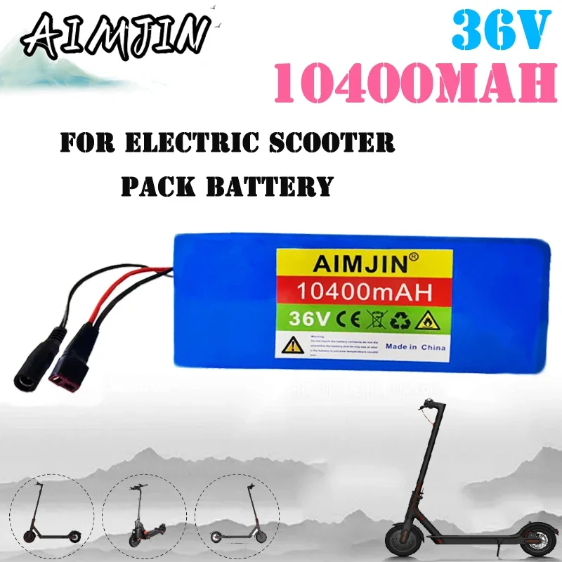 

10400mAh 36V 10S4P Lithium Battery Pack 18650 10.4Ah 600W 500W 450W 350W 250W For E-bike Electric Car Motor Scooter