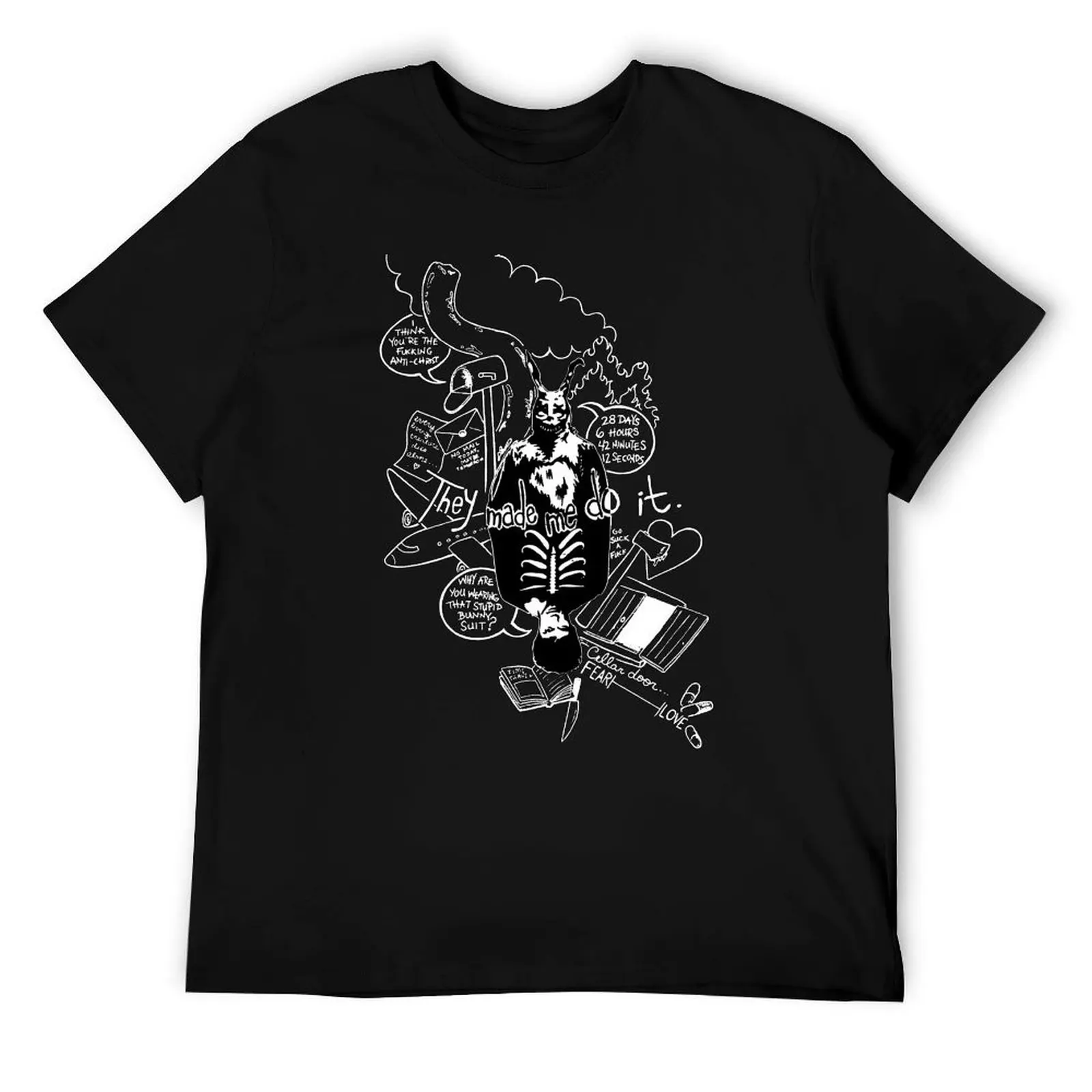 

Donnie Darko (Black Background) T-Shirt cotton t shirts man 100% t shirt for man T-Shirt