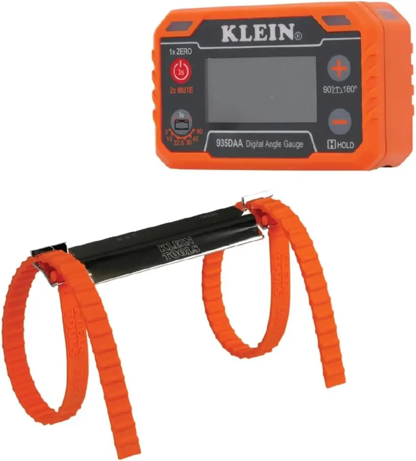 

Digital Electronic Level & Angle Gauge Set with LED Alert, Plumber's Kit Straps, 0-90/180 Degrees