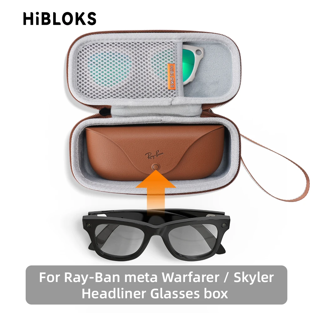 

HiBLOKS для Ray-Ban Meta сумка для очков для Wayfarer RW4006/RW4008 Skyler RW4010 RW4009/RW4009F портативная коробка VR очки Accessroy