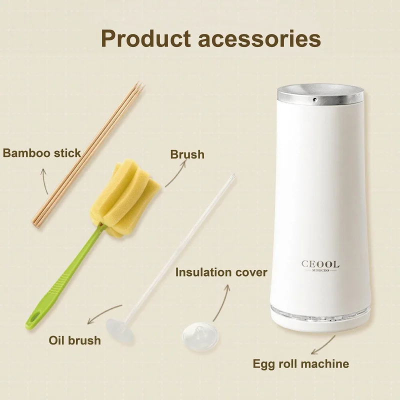 55W Automatic Rising Egg Roll Machine Breakfast Machine Egg Steamer Electric Cooking Tool Egg Cup Omelette Home Sausage Machine