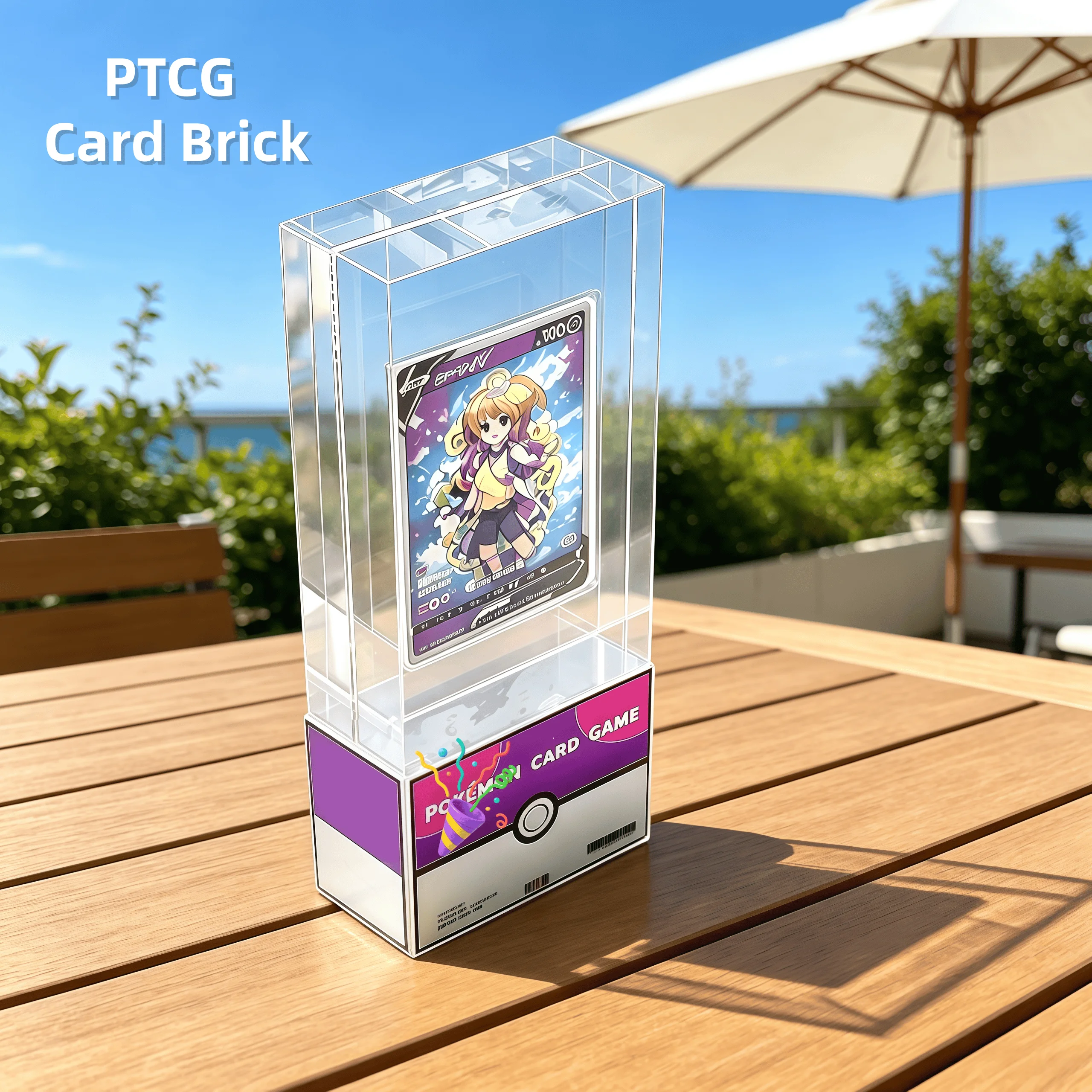 ptcg-pokemon-yu-gi-oh-card-brick-personaggio-anime-espositore-verticale-in-acrilico-rinforzato-blue-eyes-white-dragon-pokeball-nocard