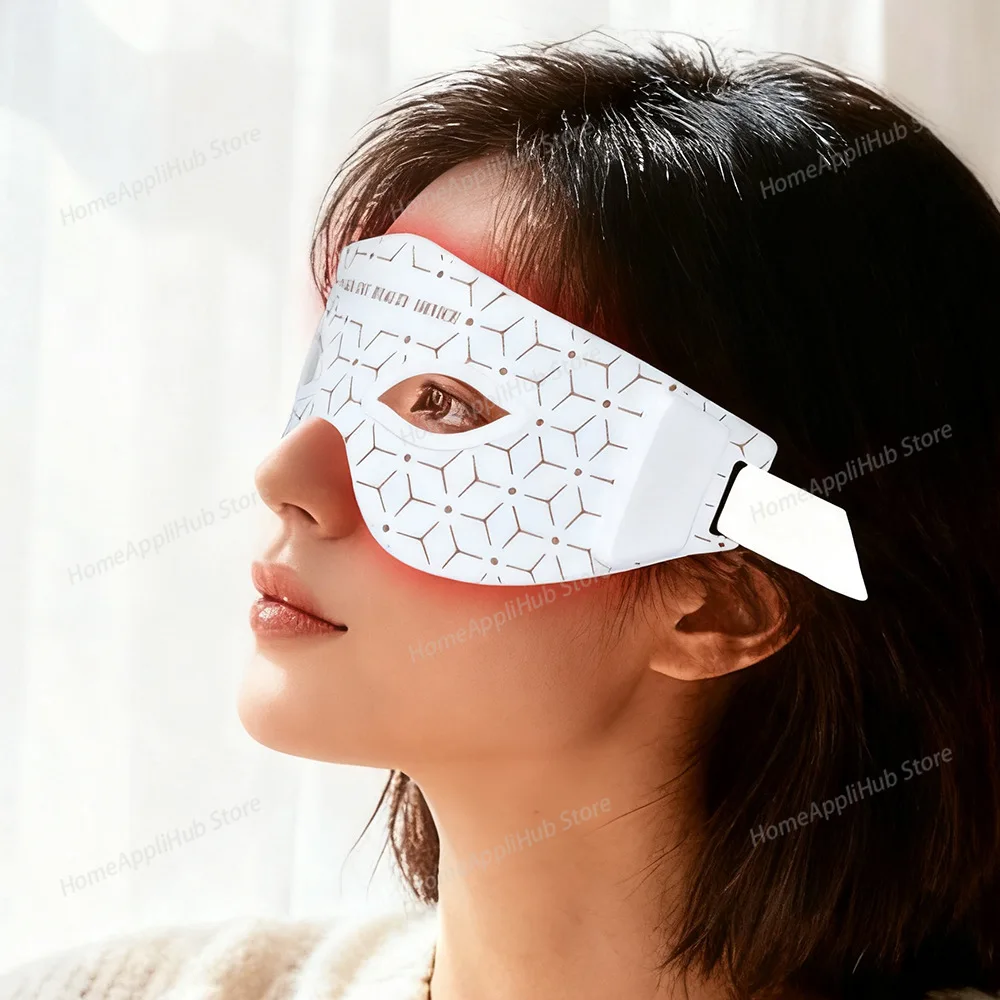 

Портативный массажер для глаз с красным светом - светодиодная силиконовая маска для глаз для домашнего использования, фотонное омоложение кожи, косметическое устройство, уход за кожей, красота, здоровье