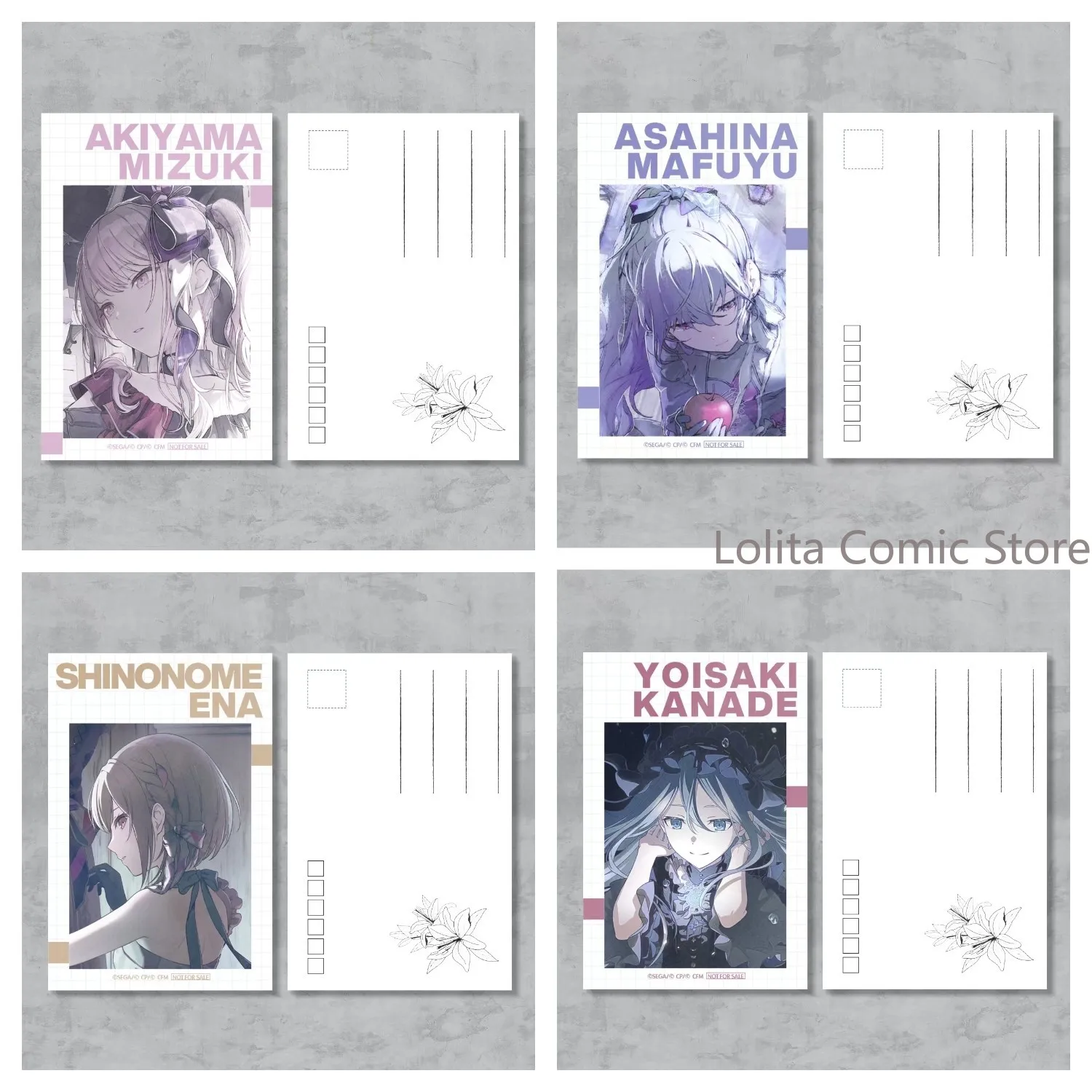 

Postcards Shinonome Ena Project Sekai Akiyama Mizuki Asahina Mafuyu Yoisaki Kanade Greeting Card Photo Picture Pictorials Poster