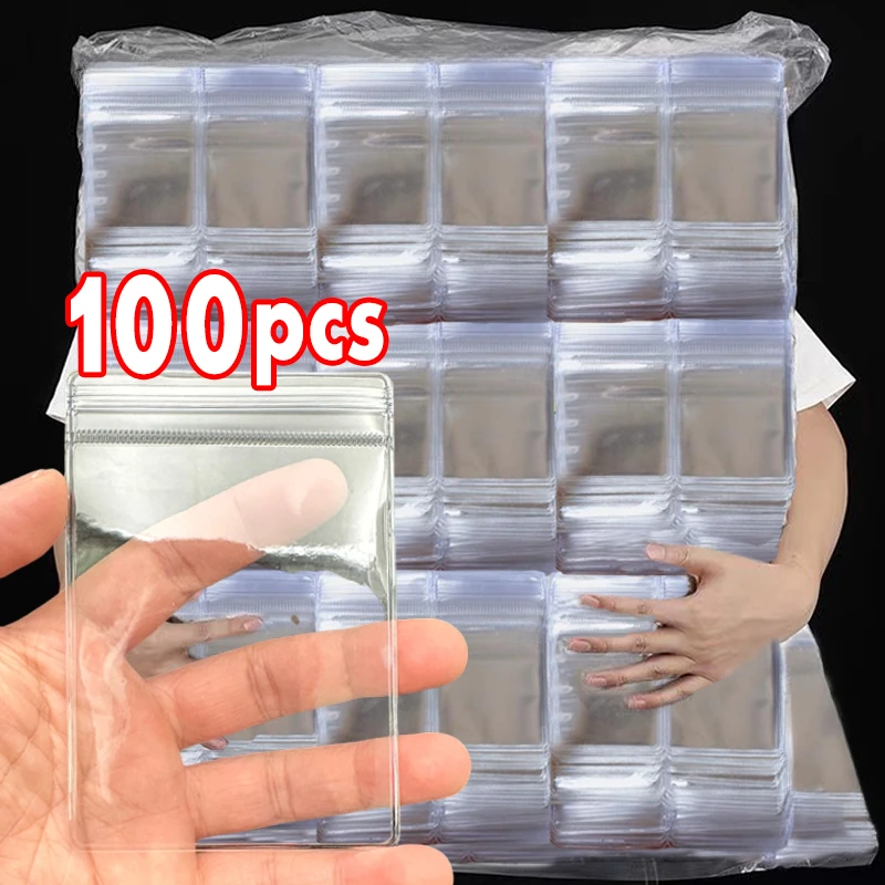 10/100pcs Thicken PVC Jewelry Package Bags Transparent Anti-Oxidation Organizer Display Packaging Storage Self Sealing Pouches