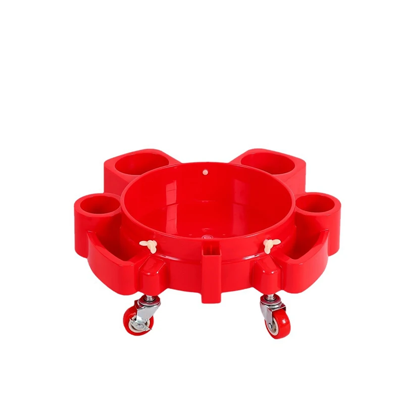 Removable Rolling Bucket Dolly Multifunctional Rolling Dolly for Car Detailing Wash Chair with 5 Heavy Duty Swivel Casters