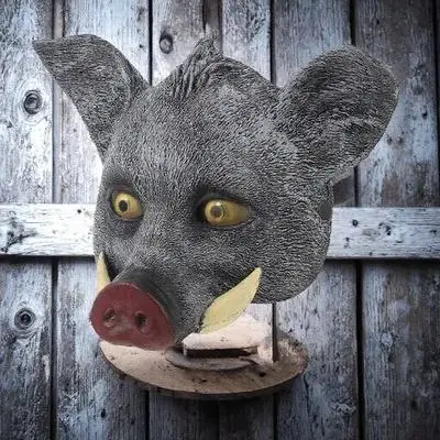 

Маска дикого кабана из ПУ для Хэллоуина: реалистичный дизайн, аксессуар для вечеринок и косплея, изысканный узор, удобная в носке, прочная