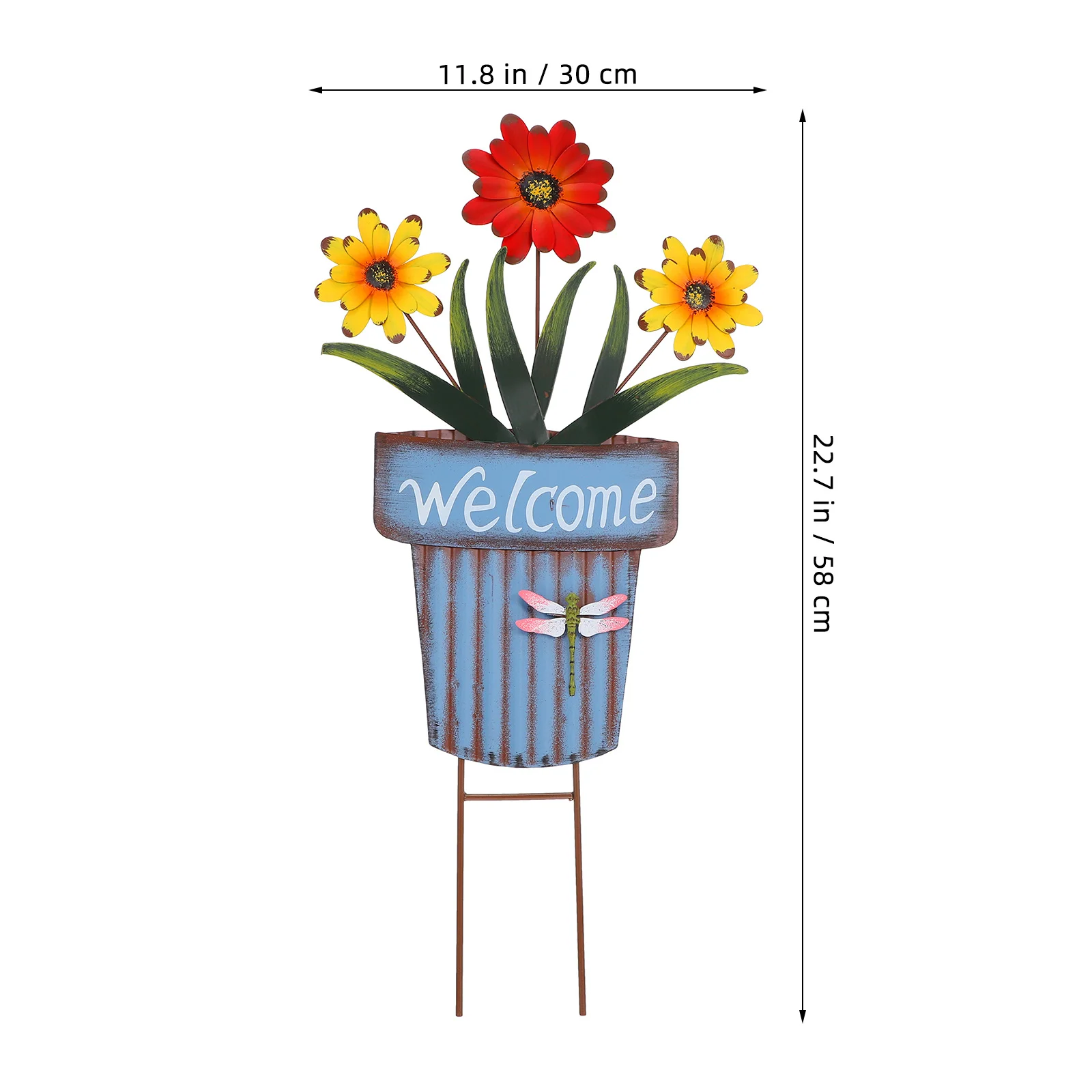الحديد الفن اناء للزهور إدراج حديقة حصة الزخرفية المعادن الحرفية للخارجية ساحة الحديقة وعاء النبات الديكور الأرض إدراج