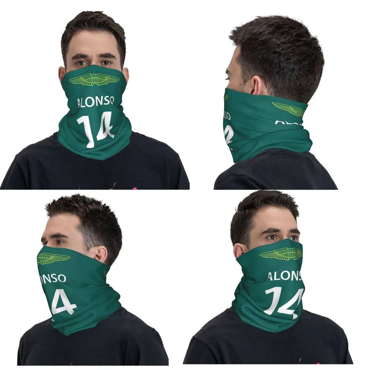 Fernando Alonso 14 Motor Race Sport Motorcycle Bandana Neck Gaiter Printed Face Scarf Multi-use Cycling Scarf