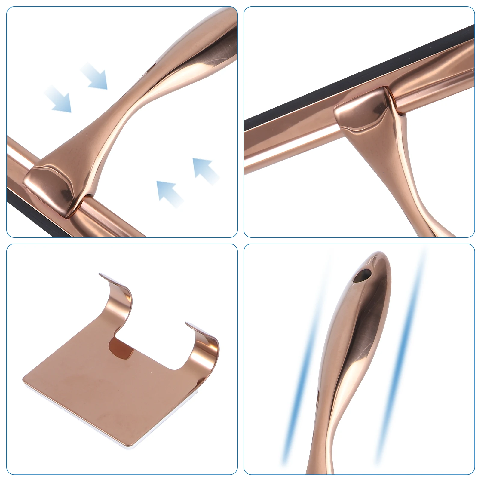 25X165X5cm Stainless Steel Bronze Silicone Glass Scraper Window Wiper Bathroom Spatula Car Cleaner Mirror Tool Shower Squeegee