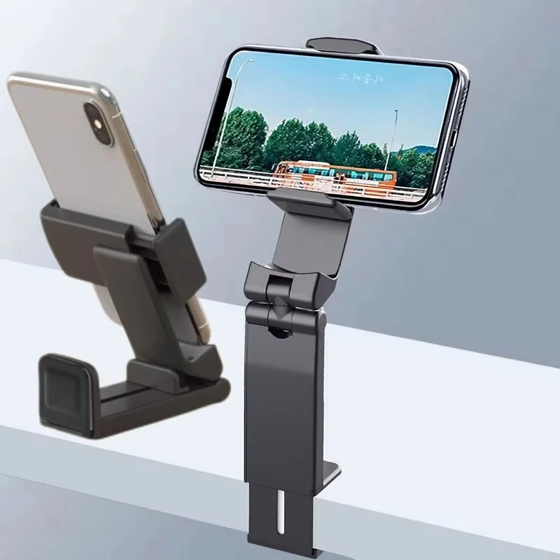 Universal Airplane Phone Holder Portable Foldable Desktop Cell Phone Stand Rotatable Selfie Holding Train Seat Clip Lazy Bracket