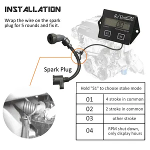 Motorstundenmesser, Tachometermesser, Drehzahl -LCD -Display für Benzin, 2, 4 Takt, Boot, Motorräder, Kettensäge 10 Tachometer des Hauptverkaufsboots - №5