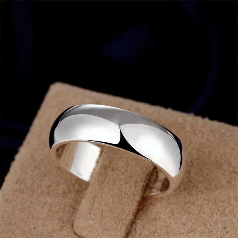 Anglang unisex rings 925 silver smooth ring classic fashion jewelry for male female gift wholesale price