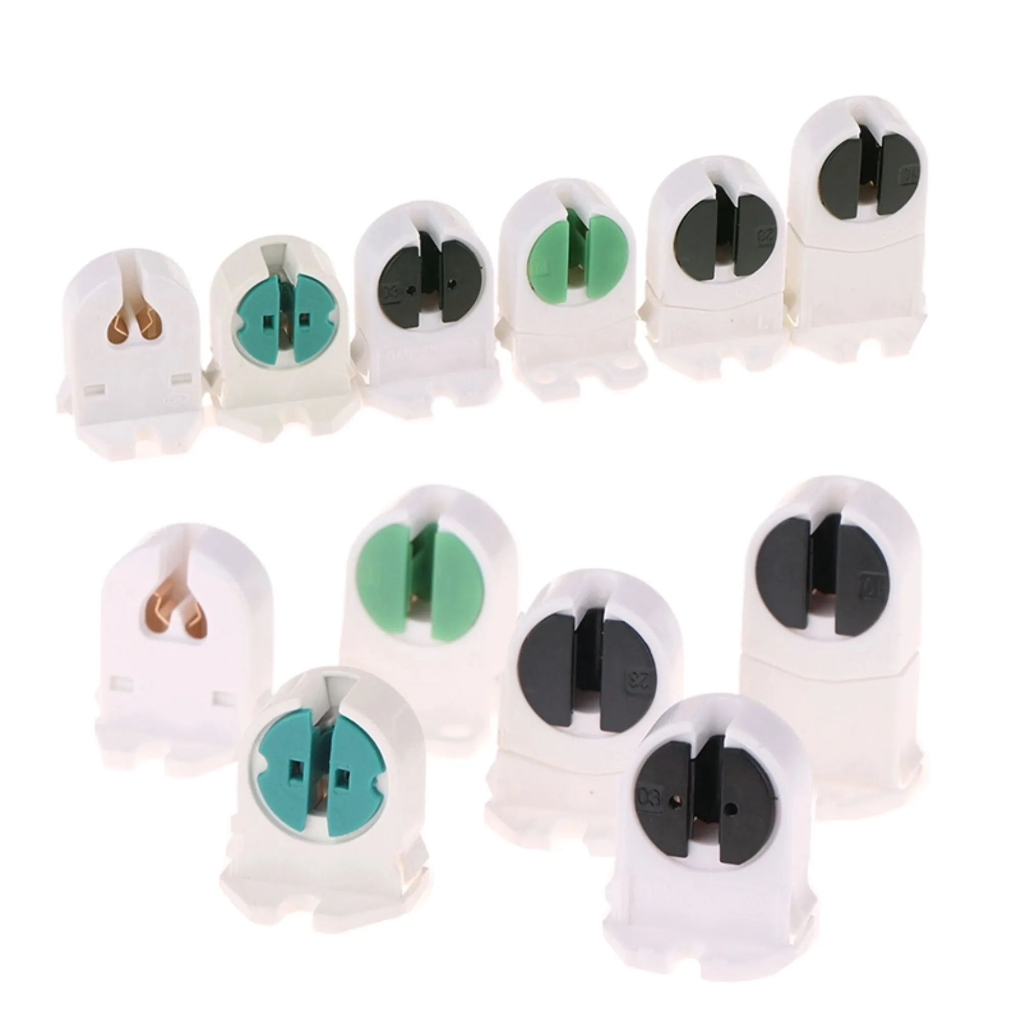 10Pcs T5 Light Holder G5 Base Non-Shunted Heat-Resistant Lamp Socket AC500V 2A For LED Fluorescent Light Tube Holder Lighting