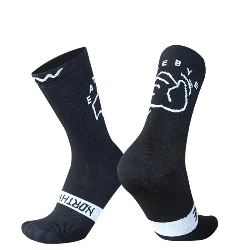 bicycle socks New sports BYEBYE running pattern breathable road bicycle socks Men women bicycle socks calcetines ciclismo