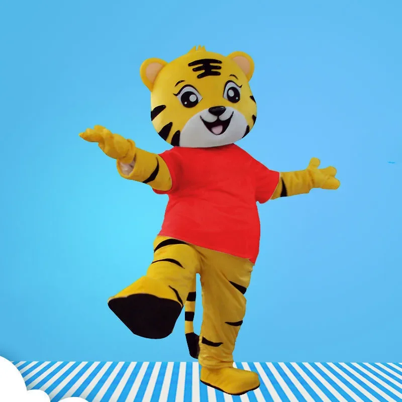 Tigre Cartoon Mascote Traje, Cosplay T-Shirt, Show De Palco, Cerimônia Publicitária, Vestido Extravagante, Animal De Festa, Carnaval, Adereços De Concerto