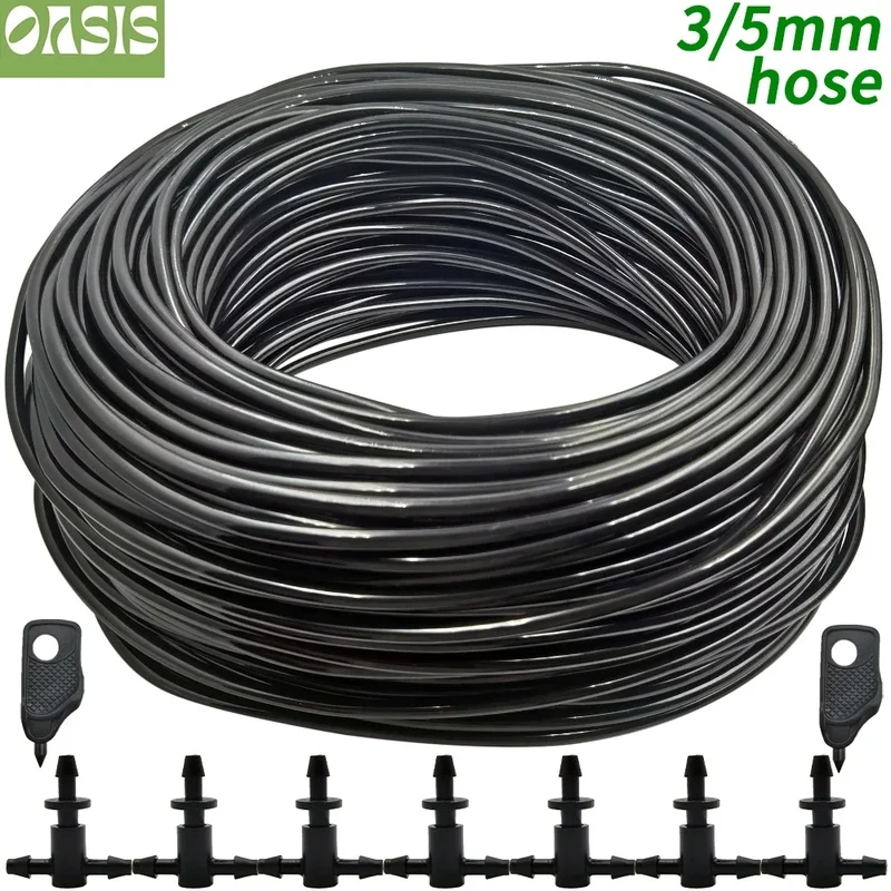 

Garden Watering 5-140m Hose Irrigation Pipe 1/8'' Tubing for Greenhouse Bonsai Plant Flower Drip Arrow Dripper Sprinkler