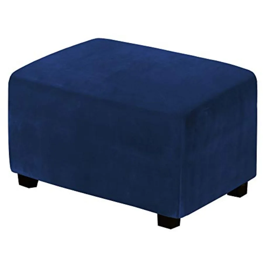 

Real Velvet Plush 1 Pcs Form Fit Stretch Rectangle Folding Storage Covers Ottoman Slipcovers Removable Footstool Protect Footre