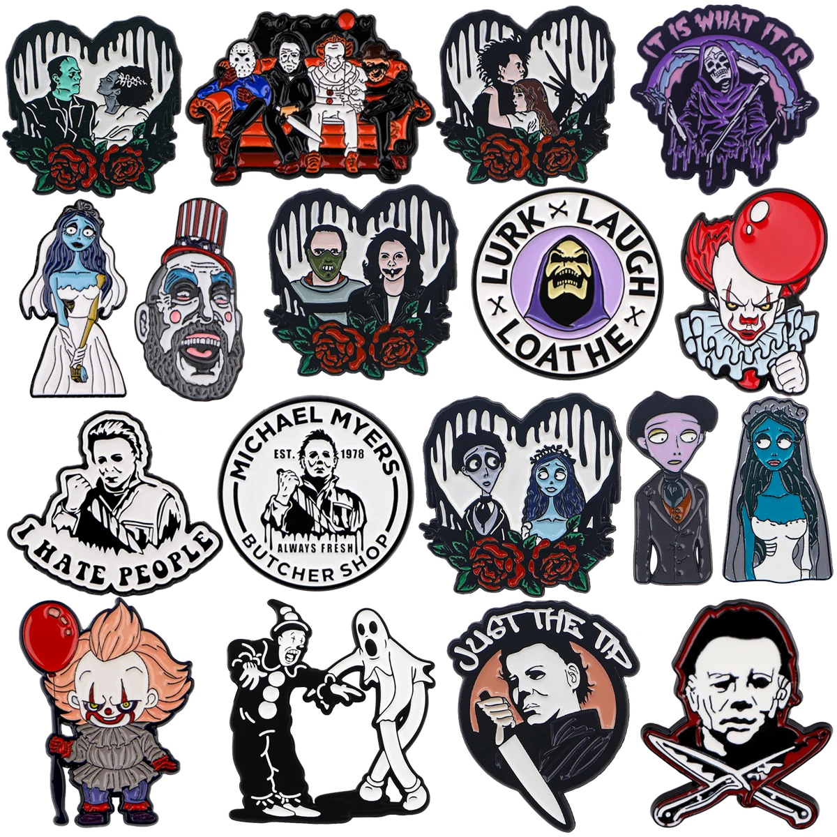 Halloween Series Enamel Pins Brooches for Women Badges Lapel Pins for Backpack Horror Jewelry Clothing Accessories Party Gifts