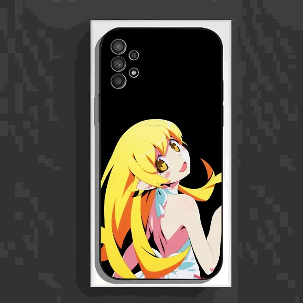 M-Monogatari S-Series Anime Phone Case For Samsung Galaxy A13,A21s,A22,A31,A32,A52,A53,A71,A80,A91 Soft Black Cover