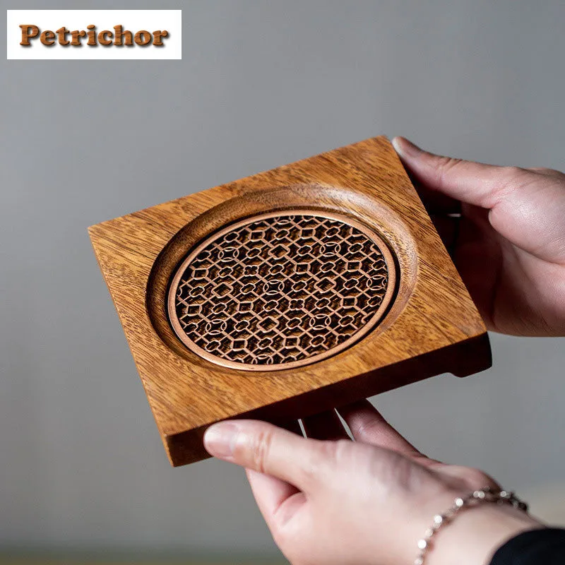 الجوز وعاء من الخشب الصلب تحمل حامل فنجان القهوة دعم الجاف تمرغ الجدول صينية الشاي الوقايات الفاكهة طبق للوجبات الخفيفة خدمات الشاي هدية #1