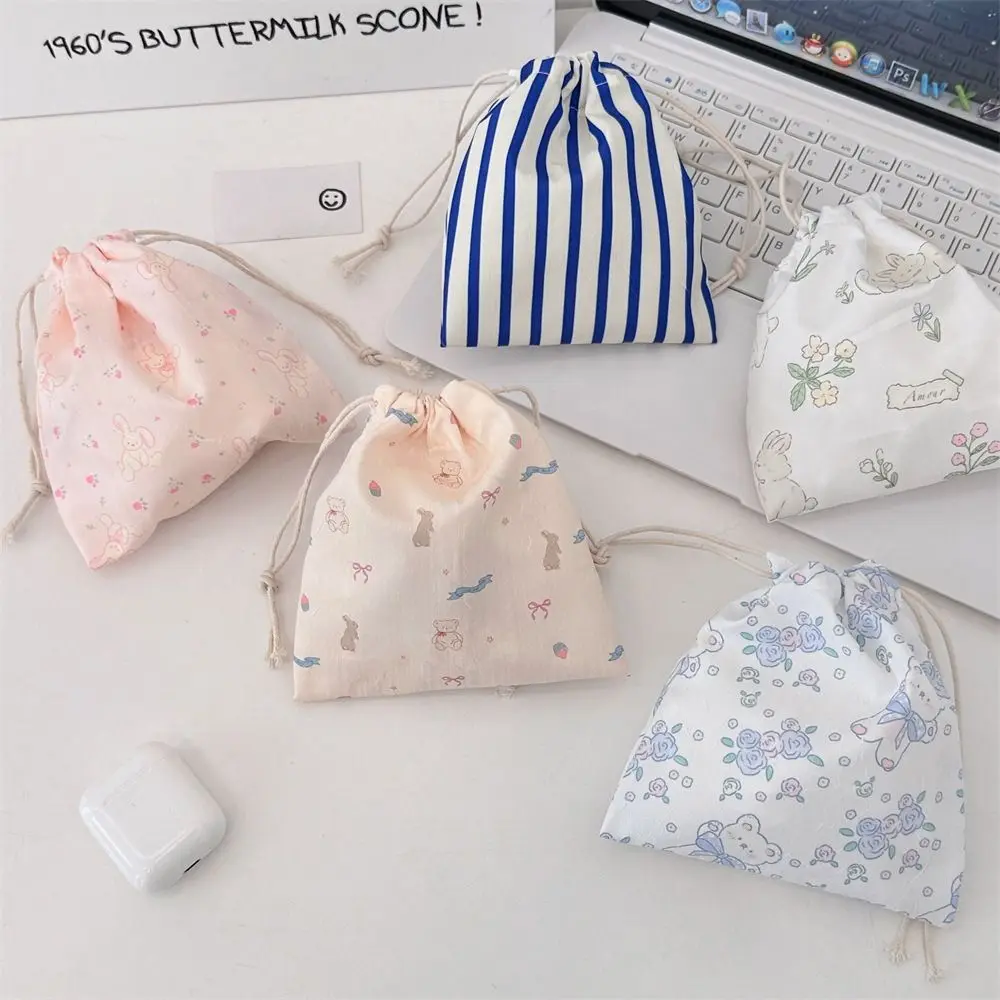 Cartoon DIY Gift Bag Multifunction Large Capacity Drawstring Pocket Anti Dust Fabric Candy Handbag Lipstick