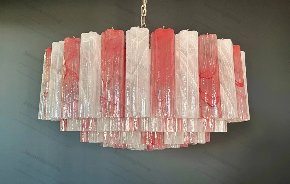 Pink Romance Glass Colletion Gold Silver Chandeliers