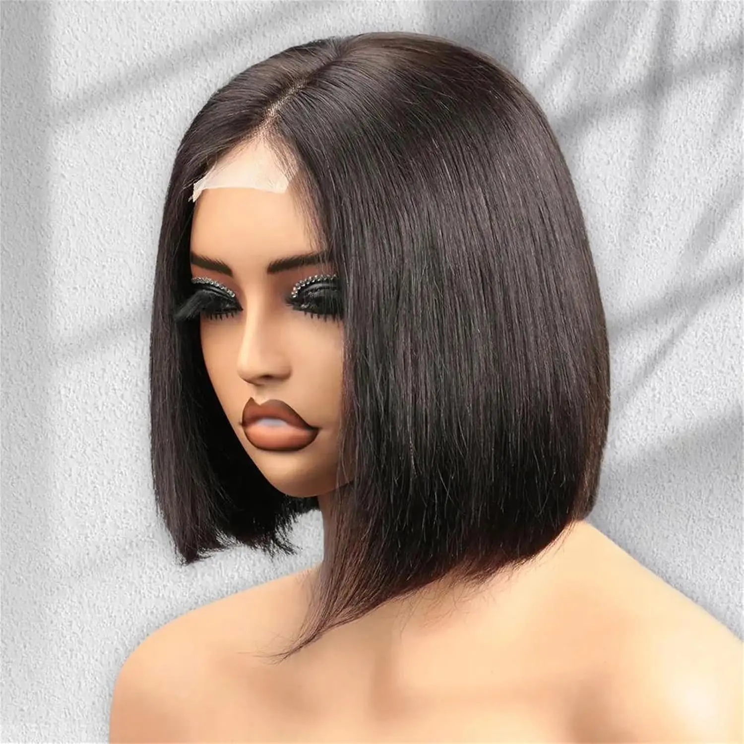 13x4 HDレースフロントショートボブウィッグ 22インチ人毛ウィッグ 生え際処理済みベビーヘア付き 200%密度ストレート人毛