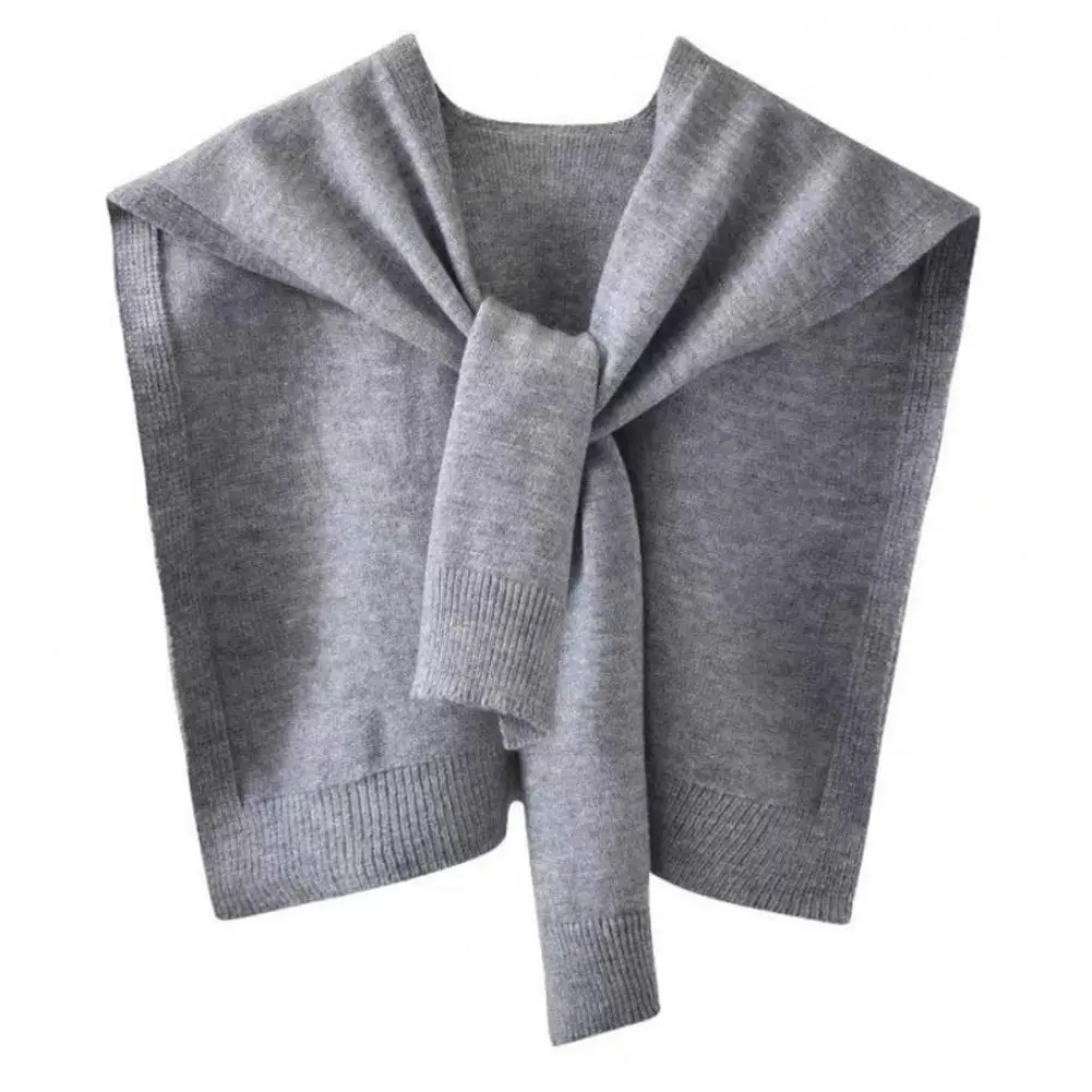 Temperament Skin-Touching Versatile Summer Lady Knitted Shawl Fake Shawl Costume Accessories Knitted Thin Shoulder Lapel E6T1