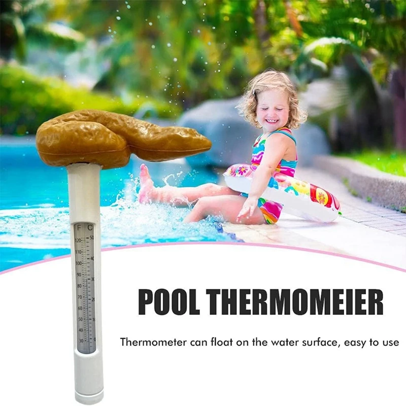 1 Piece Funny Pool Thermometer Floating Poop Prank Pool And Hot Tub Thermometer Poop Summer Swimming Pool Thermometer