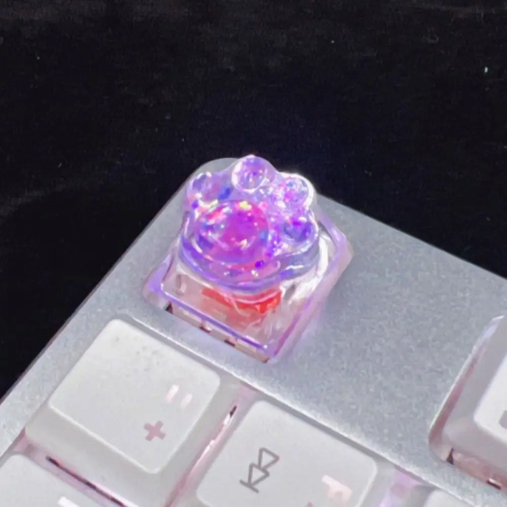 Transparent Cat's Paw Shaped Keycaps OEM R4 Height Cute Cat's Paw Keyboard Cap Little Key Universal Mechanical Keyboard Keycap