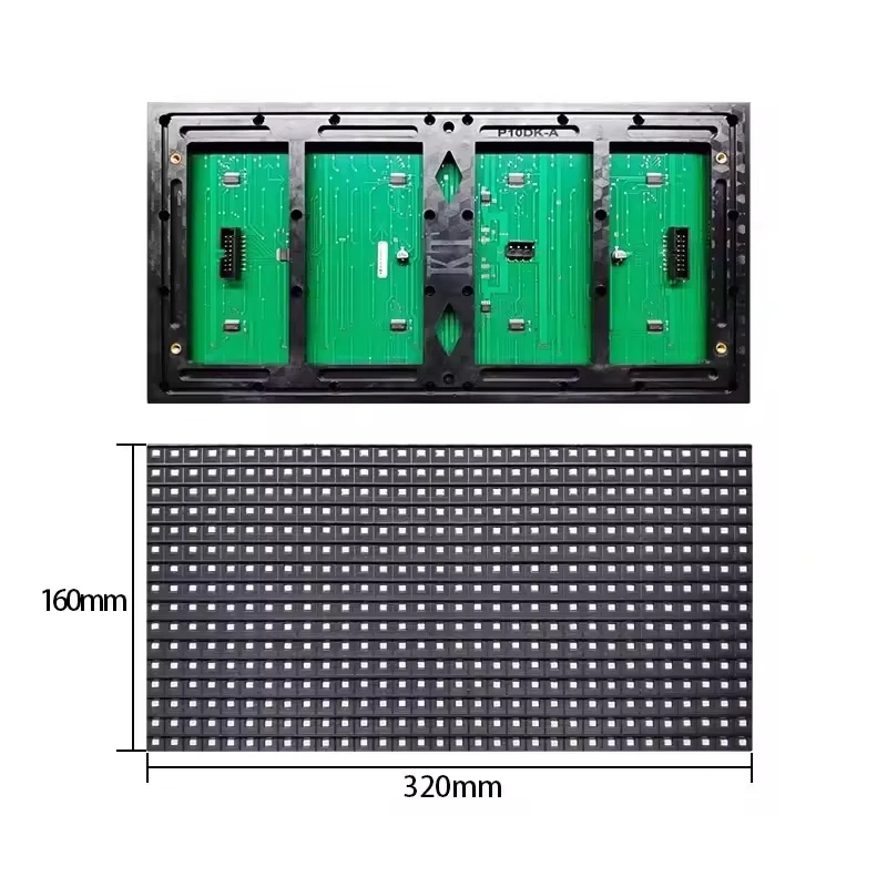 320*160mm P10 LED Screen Panel Modul 32*16 Pixel 1/8 Scan Outdoor 3in1 SMD2727 RGB Voll farbe P10 LED Display Panel Modul