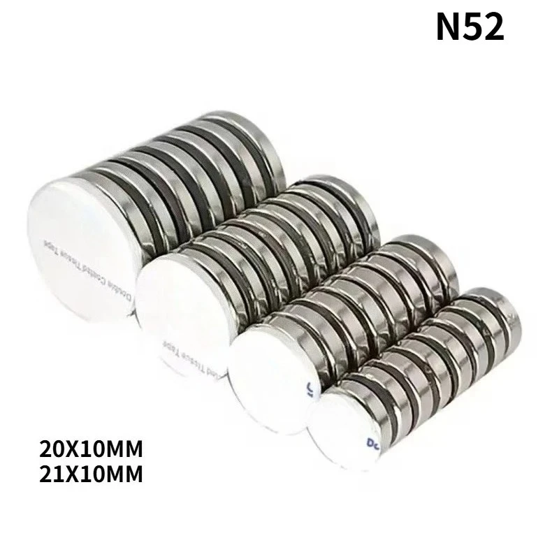 N52 20x10 21X10 30X10 Refrigerator Magnet  sticker tape Neodymium Strong Ebike Motor Generator Engine Office Science Diy Craft