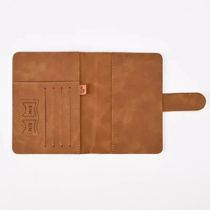 2025 Men Women HaspTravel Passport Cover Holder Case PU Leather Ticket Wallet Protective with Credit Card Holder Protector Case