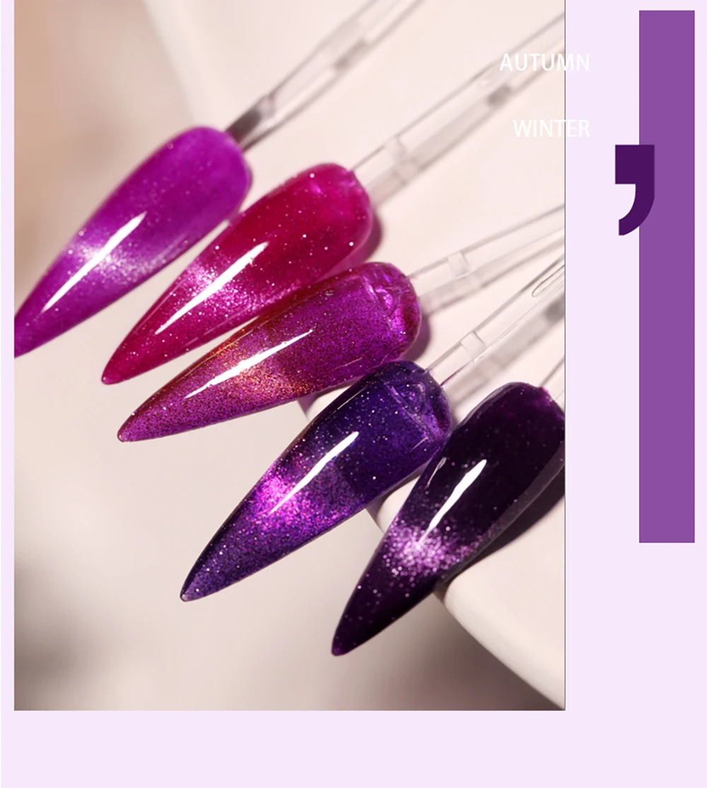 Vendeeni 15ml Rosa-Lila Glitzer-Brocken-Diamant-Katzenaugen-Nagelgel-Lack Magnetischer UV-Soak-Off-Gel-Lack Nagelkunst-Gel-Lack – Detail 9