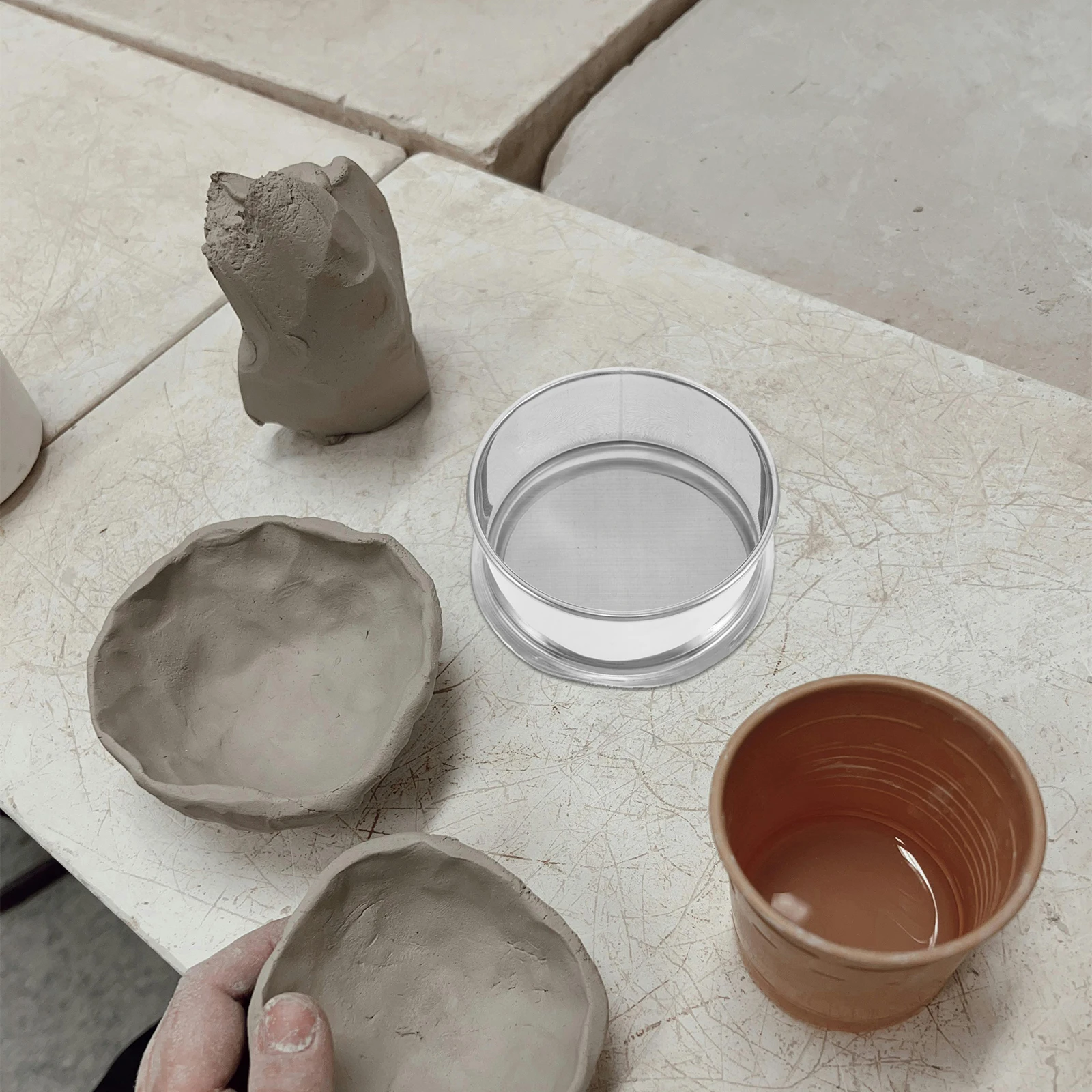 

Ceramic Tool Round Stainless Steel Sieve Mesh Fine Strainer Pottery Clay Slurry Pigment Filter Durable Efficient