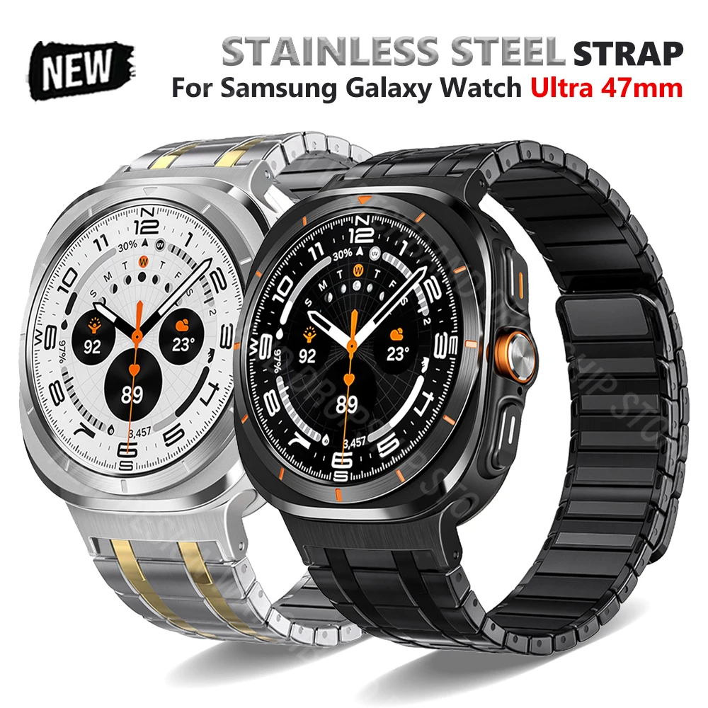 

Luxury Stainless Steel Magnetic Bracelet For Samsung Galaxy Watch Ultra 47mm No Gaps Mens Strap For GALAXY ULTRA 47mm Metal Band