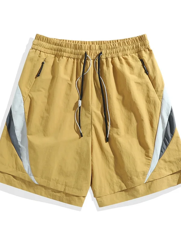 

Qui Dry Spor Men's orts Summer Thin Straight Leg Beach Pants Loose Fit Youthful Active Nylon Fiber Straight Tube Cuffed