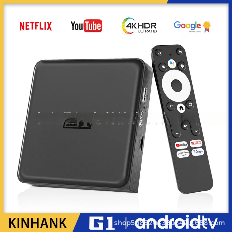 Kinhank G1 Android 11-Box Google-zertifizierte Dual-WiFi-Sprach-ATV-Set-Top-Box