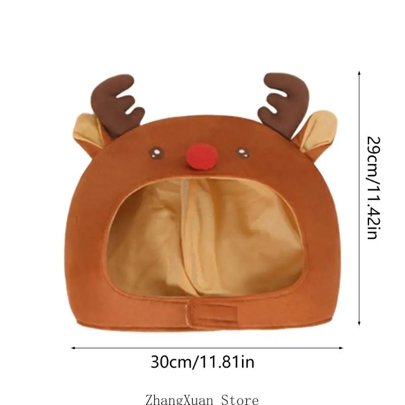 Saisonale Hirschkostüm-Hut-Charakterkappe mit gebogener Hornform, einzelnes Weihnachtsfeierzubehör für Familienfotos, Bühne 3XUF – Detail 6