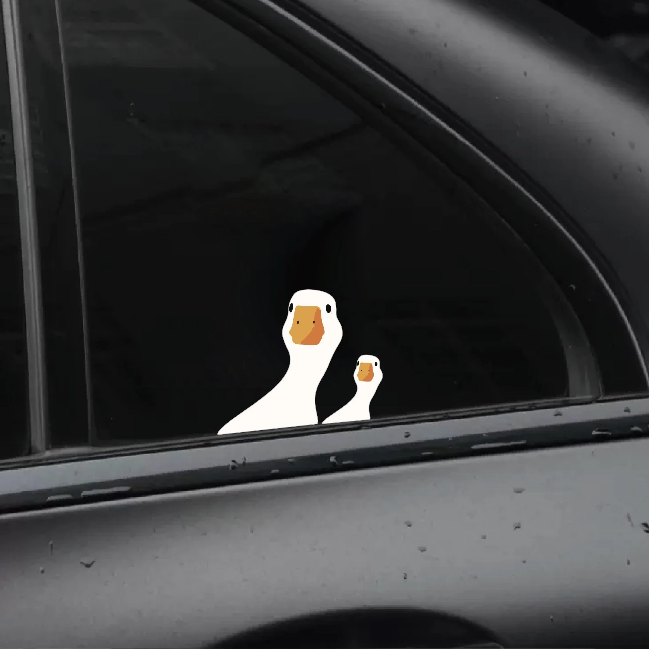 

2 шт. милых мультяшных наклеек с утками для автомобиля, блестящие самоклеящиеся наклейки на окна, подходят для грузовиков и использования на улице