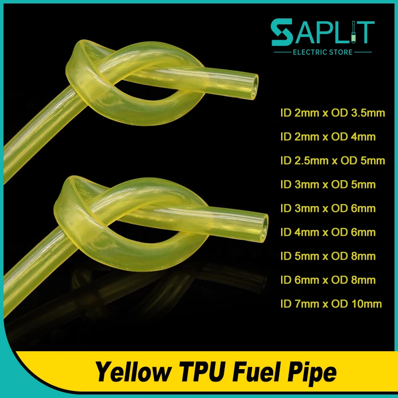 Yellow Fuel Pipe Dia 2mm 2.5mm 3mm 4mm 5mm 6mm 7mm Small Engines Universal  Petrol Fuel Tube For Trimmer Chainsaw Blower 1 ~ 50M