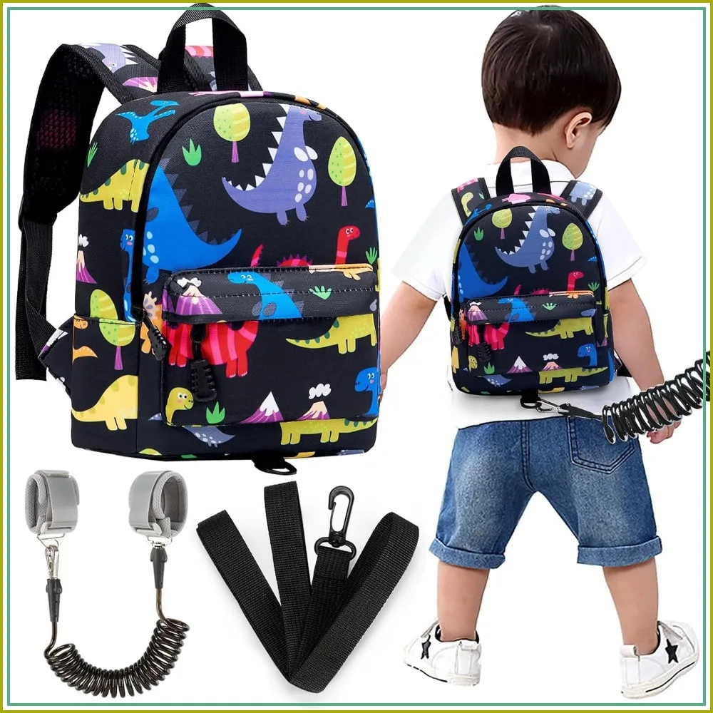 

Dinosaur Toddler Leash Backpack, Anti Lost Wrist Link, Cute Daycare Bag for Boys Girls Outdoor Walking