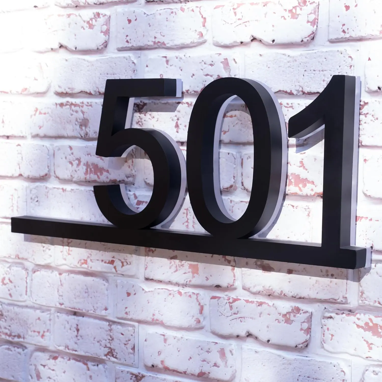 Solar Backlit House Numbers for Outside, Personalized Light Up LED Address Number Signs, illuminated address numbers for house