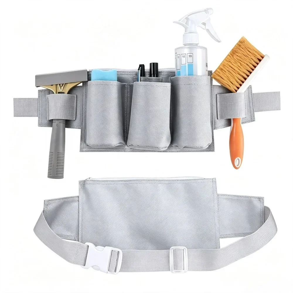 Tool Pouch, Waist Tools Bag Belt, Bottle Holster, Heavy Duty Working Tool Apron for Janitorial, Custodial, Housekeeping, Cleanin