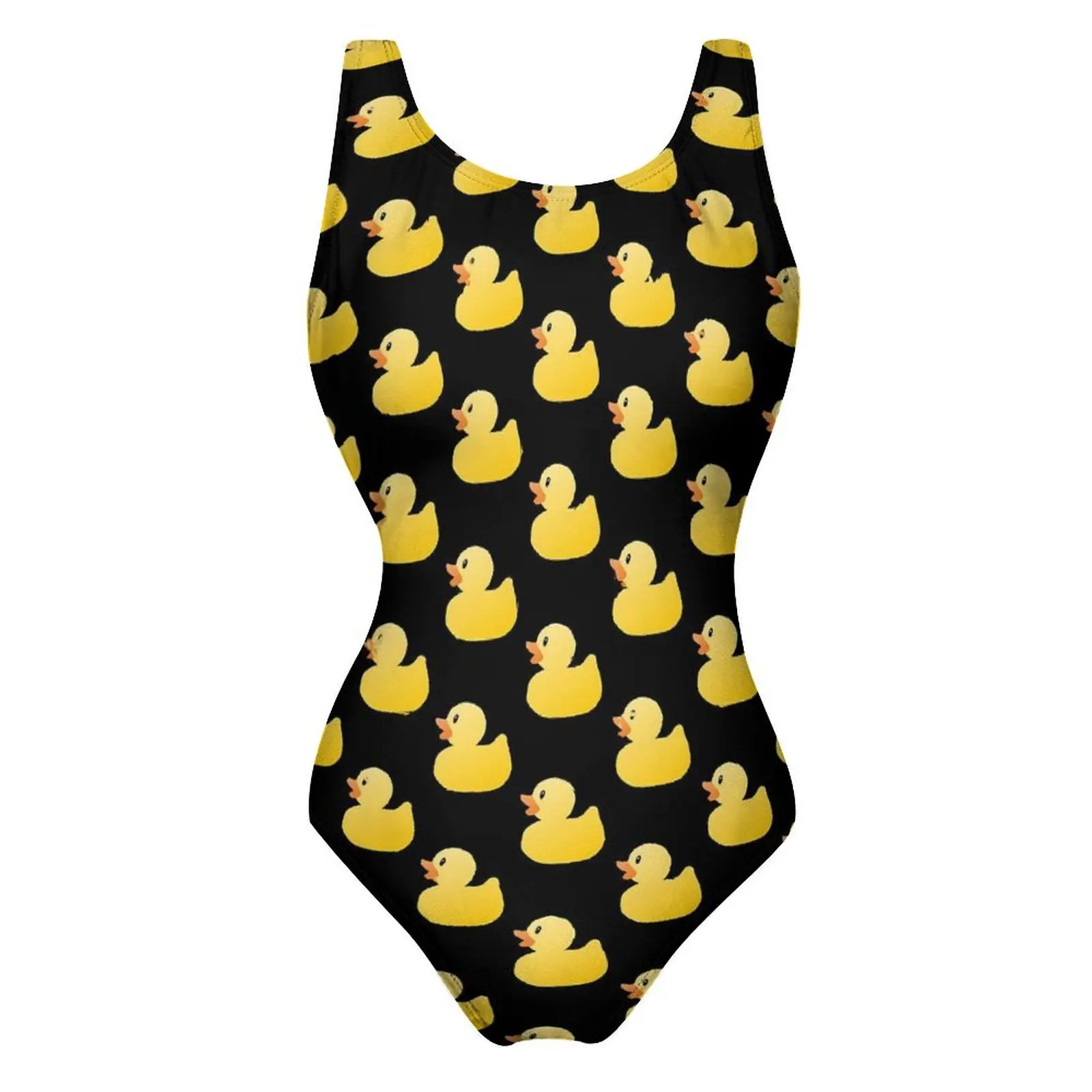 Cute Rubber Ducks Swimsuit Animal Print One-Piece Swimwear Push Up Stylish Bathing Suit Sexy Holiday Rave Custom DIY Swimsuits